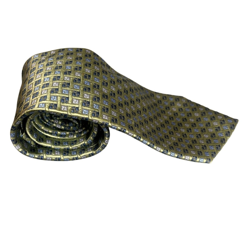 Jos. A. Bank Mens Neck Tie Executive Collection Green Geometric 60" - Picture 8 of 8